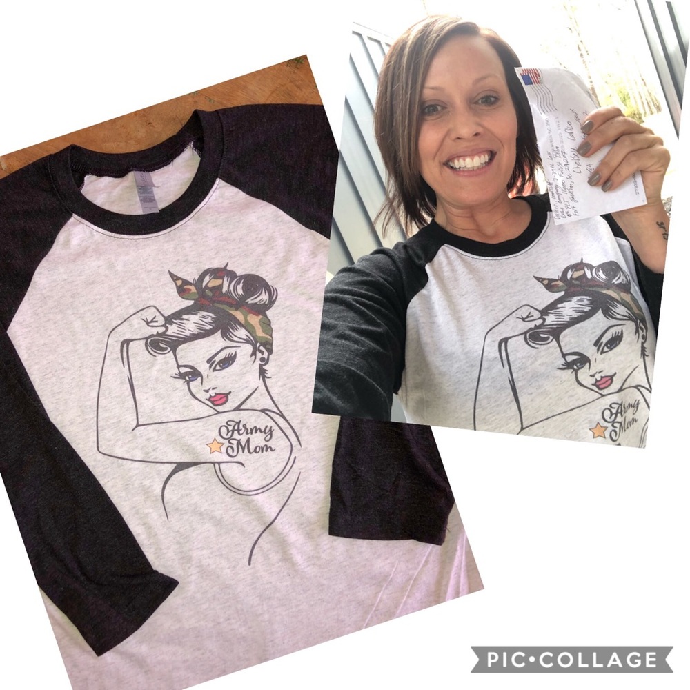 NEW! Army mom sublimation t shirt!